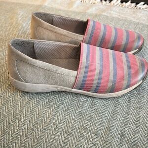 DANSKO Harriet Multi Stripe Stretch & Gray Suede Slip On Shoe size 9 (39)